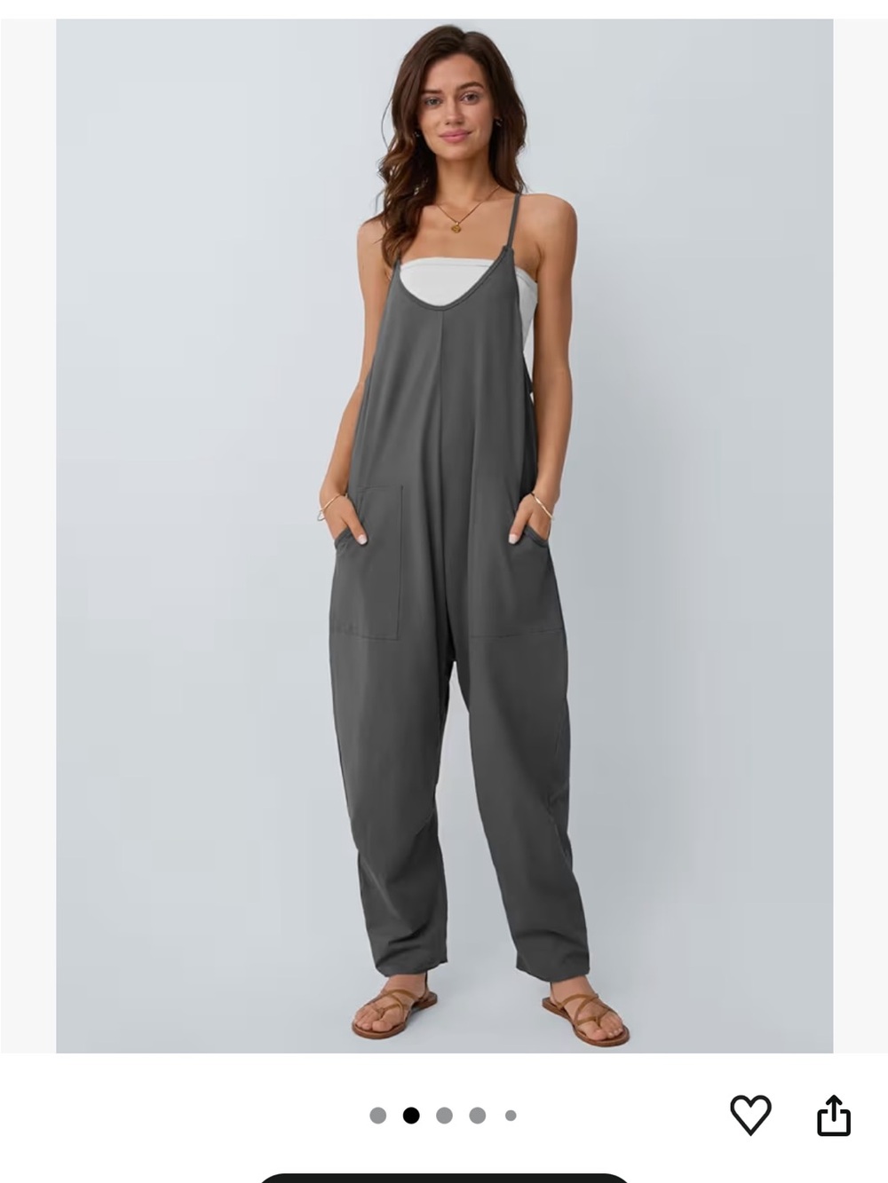 Relaxed Charcoal Gray Women's Utility Jumpsuit